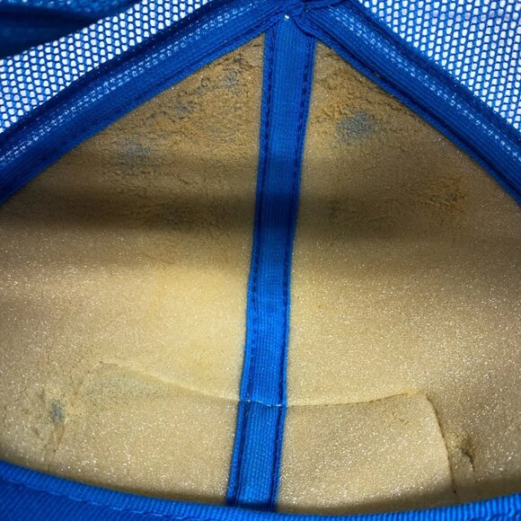 Vintage DOW Styrofoam SM Trucker Hat Mesh Cap K-Brand Sew On Patch Logo Blue - Picture 8 of 8